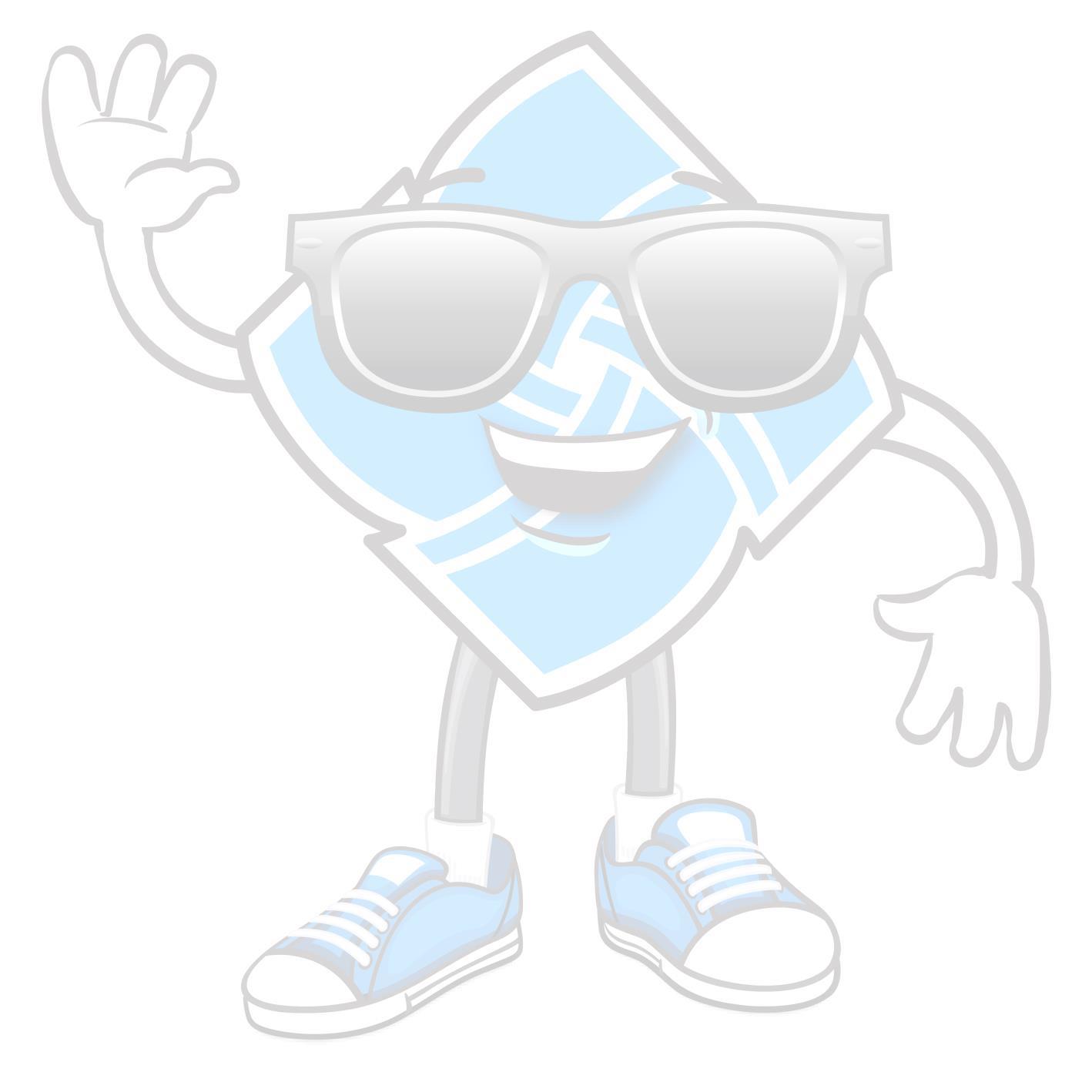 smiling waving credit union logo with sunglasses